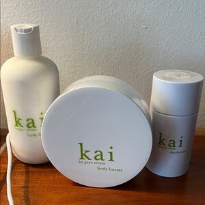 Kai by Gaye Straza bundle of body lotion, body, butter, and deodorant